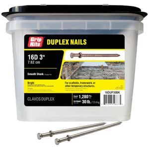 3", Hot-Dip Galvanized Duplex Nails, (50 lb/Box), #DUP16Z050