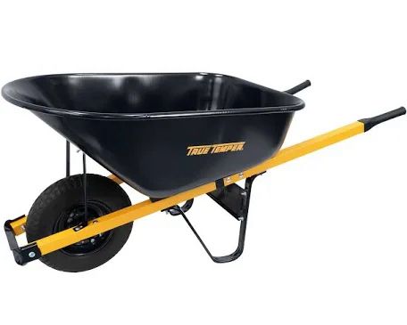 WESTWARD Wheelbarrow: Steel Tray, 6 cu ft Max Volume Capacity, 286 lb Max Load Capacity, 1 Wheels