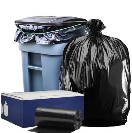 65 Gallon Extra Heavy Trash Bags - Black, 100 Bags - 2.7 Mil